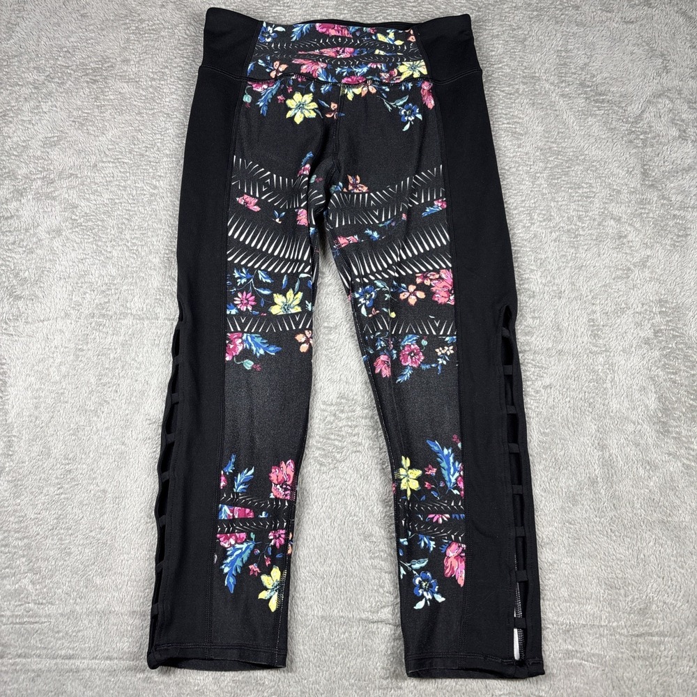 Betsey Johnson Women's Floral Capri Leggings Activewear Size Small